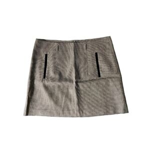 Koton Black & White Houndstooth Mini Skirt Women's Size EUR 38 Small Linen Blend